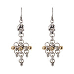 SG Liquid Metal Earrings by Sergio Gutierrez BXE1-N Chrome and Gold Finish Earrings