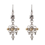 SG Liquid Metal Earrings by Sergio Gutierrez BXE1-N Chrome and Gold Finish Earrings