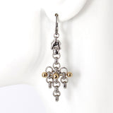 SG Liquid Metal Earrings by Sergio Gutierrez BXE1-N Chrome and Gold Finish Earrings