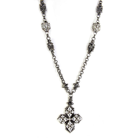 SG Liquid Metal Jewelry by Sergio Gutierrez CH4-BLK-AS Black Chrome & Antique Silver Necklace