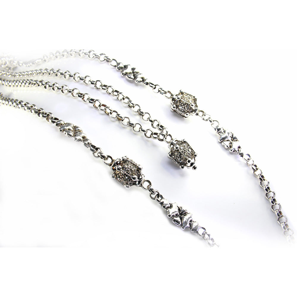 SG Liquid Metal Jewelry by Sergio Gutierrez CH5-AS Antique Silver Necklace