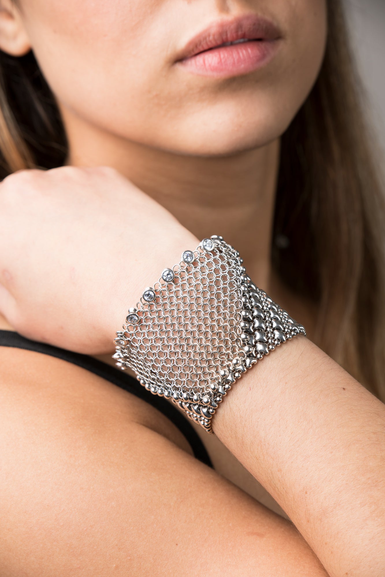 SG Liquid Metal Chainmail CMB6 Z - AS (antique silver finish) Bracelet by Sergio Gutierrez