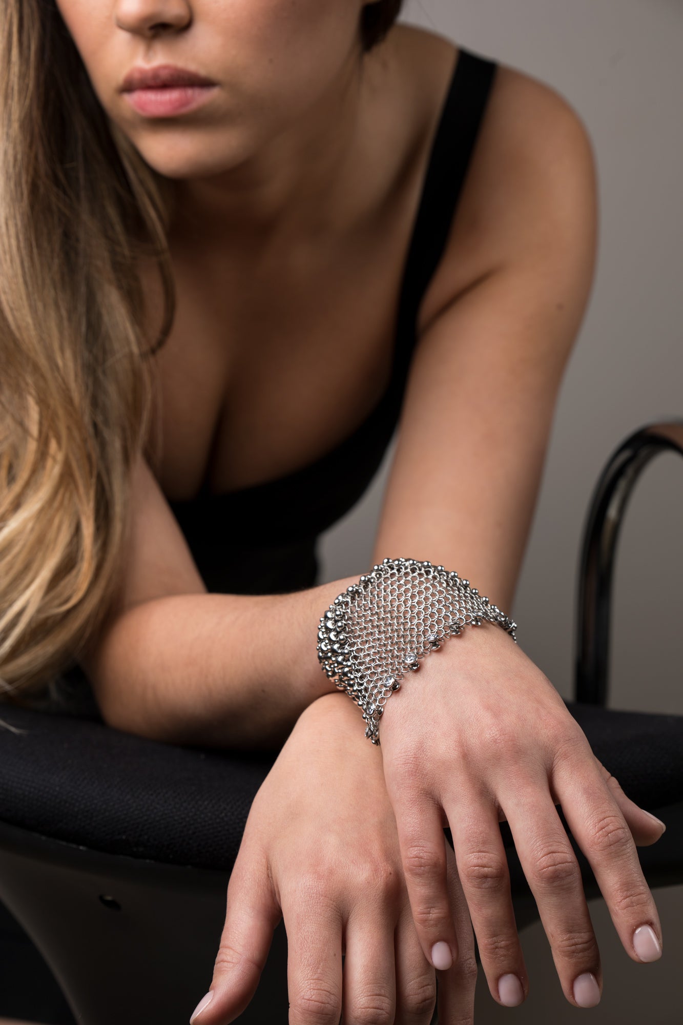 SG Liquid Metal Chainmail CMB6 Z - AS (antique silver finish) Bracelet by Sergio Gutierrez