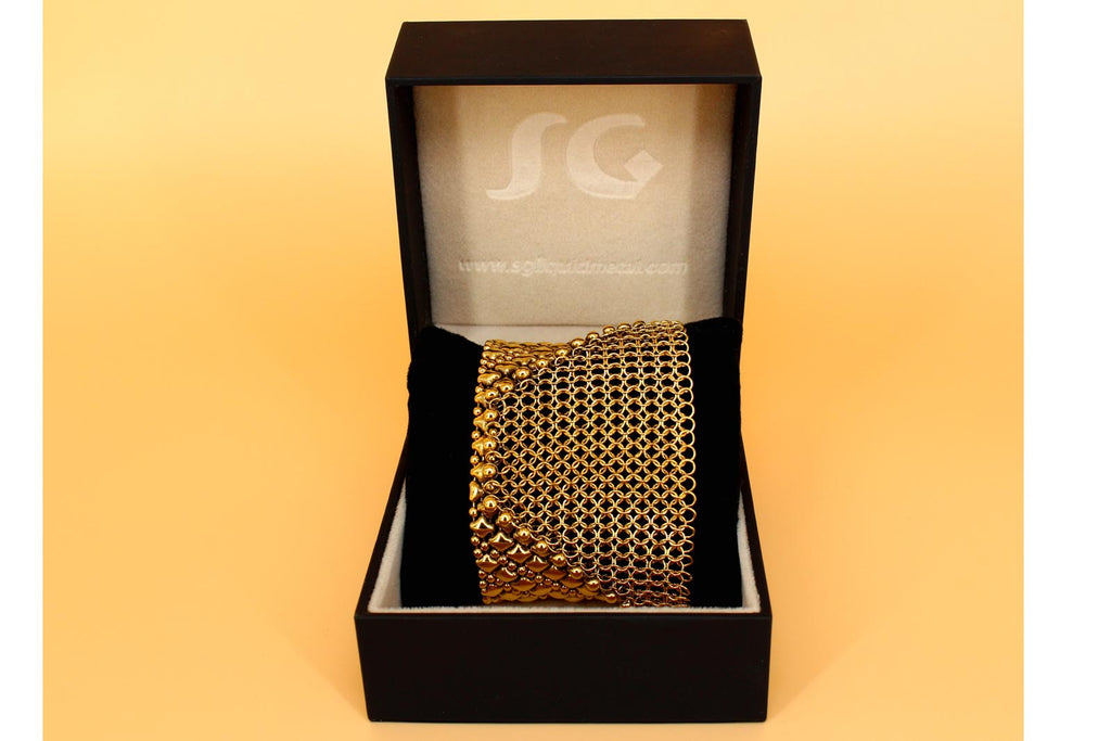 SG Liquid Metal Chainmail by Sergio Gutierrez CMB6 - AG (Antique Gold Bracelet)
