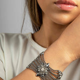 SG Liquid Metal RSB77-N Chrome Finish Bracelet with Swarovski Crystals by Sergio Gutierrez