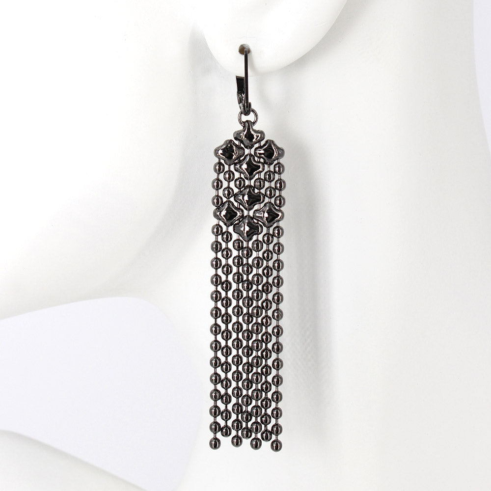 SG Liquid Metal E14-BLK Black Chrome Finish Earrings by Sergio Gutierrez