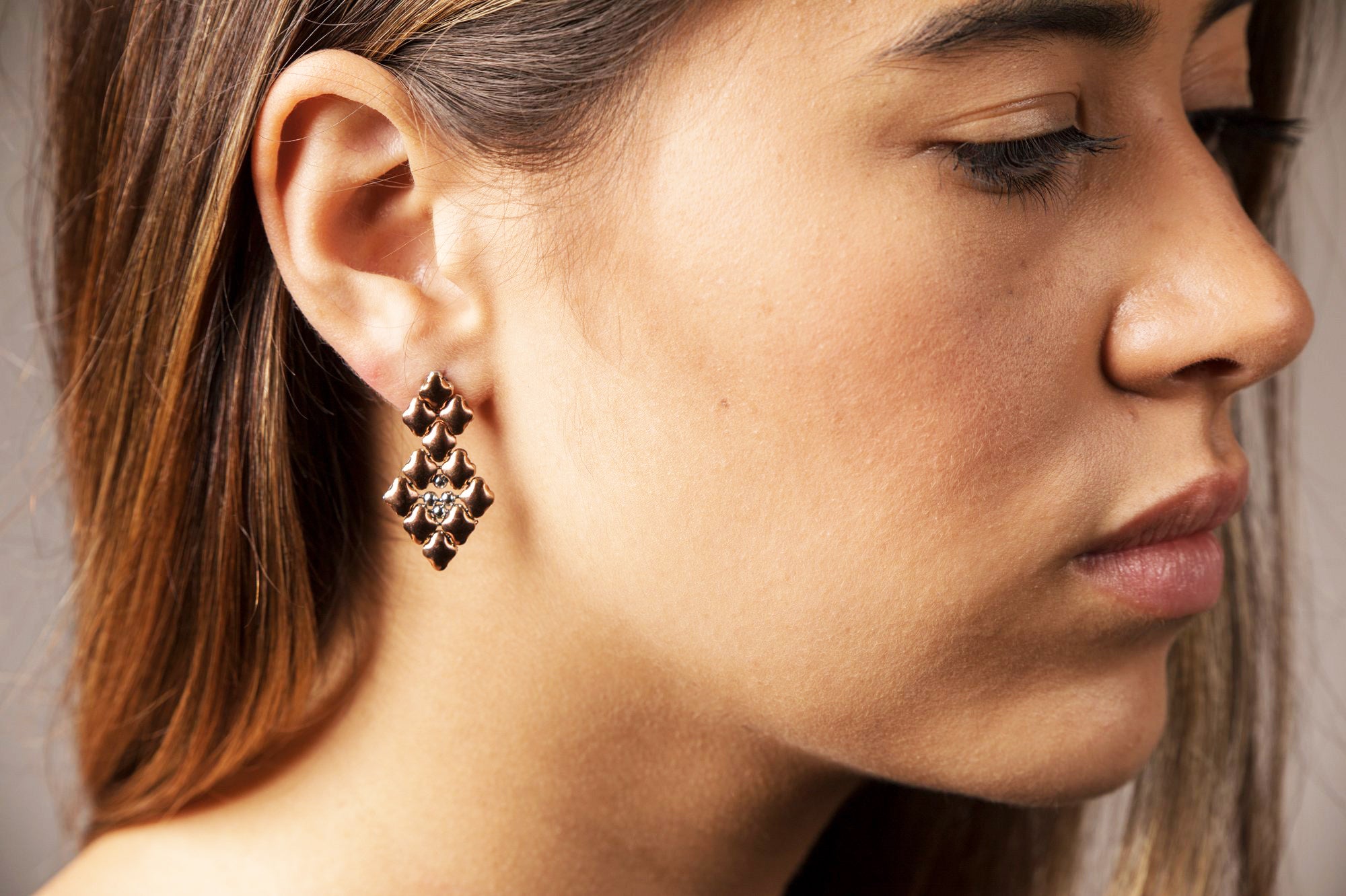 SG Liquid Metal E2 - SS / Rose Titanium (Stainless Steel Earring) by Sergio Gutierrez