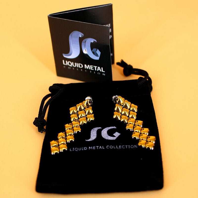 SG Liquid Metal E3 - SS / Gold Titanium (Stainless Steel Earring) by Sergio Gutierrez
