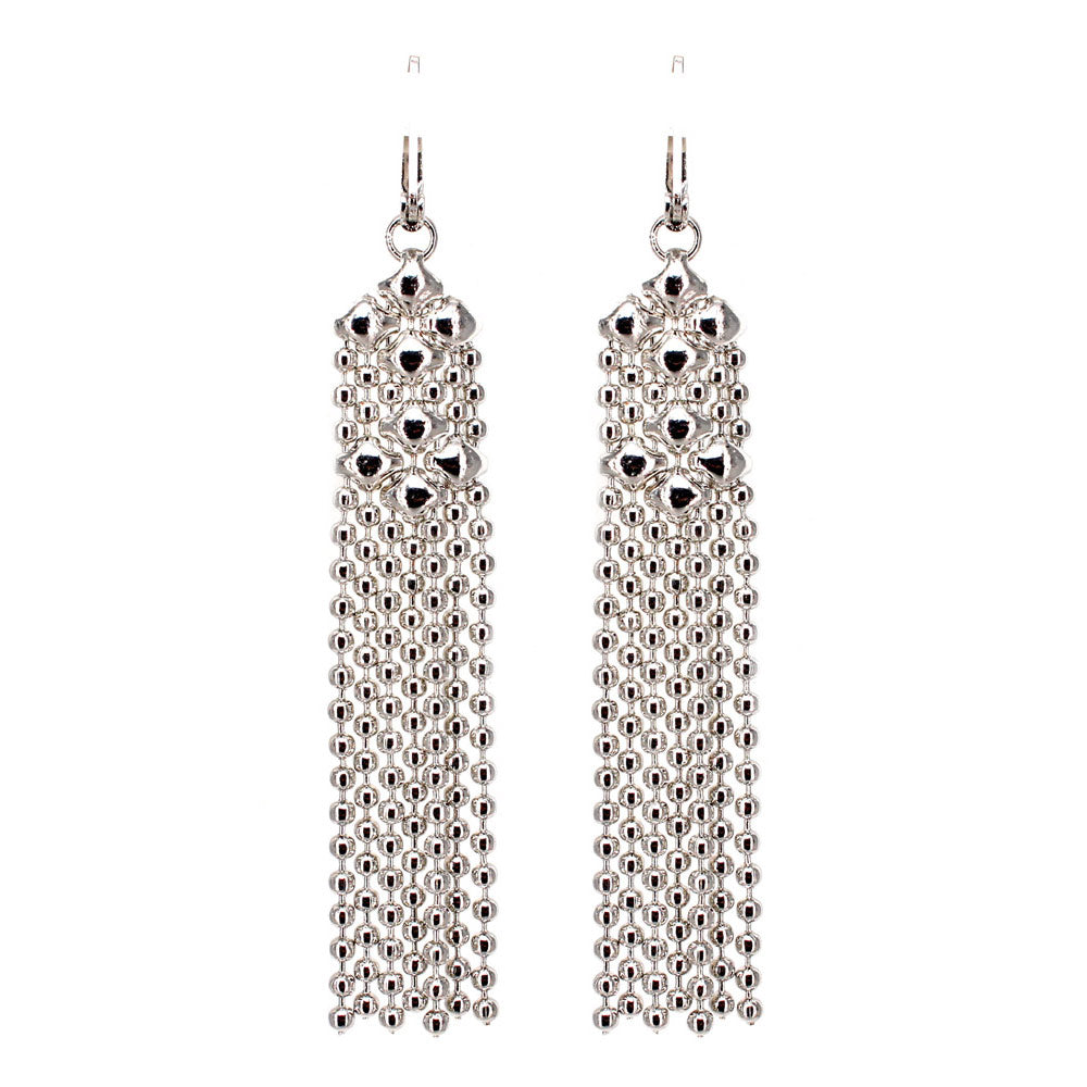 SG Liquid Metal E31-N Chrome Finish Earrings by Sergio Gutierrez