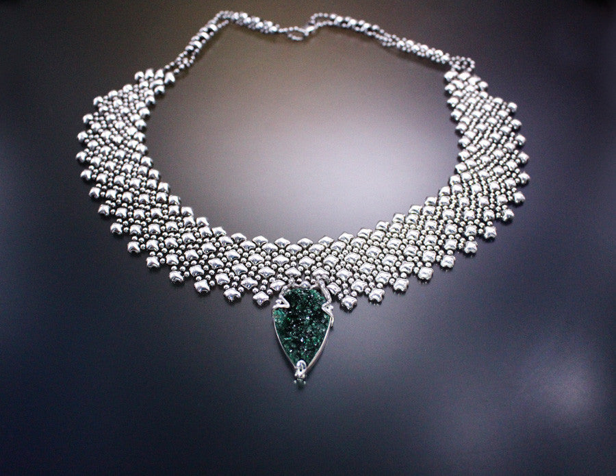 SG Liquid Metal LEN 3491 – One of a kind (antique silver finish) Necklace by Sergio Gutierrez