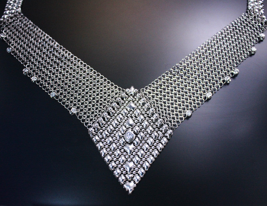 SG Liquid Metal Chainmail CMNeck2 Z – AS (antique silver finish) Necklace by Sergio Gutierrez