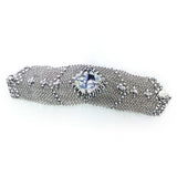SG Liquid Metal ICB11-N Chrome Finish Bracelet with Zircons and Swarovski Crystal by Sergio Gutierrez