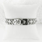 SG Liquid Metal ICB12-N Chrome Finish Bracelet with Black and Clear Zircons by Sergio Gutierrez