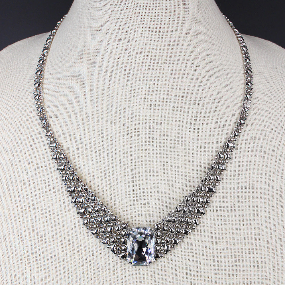 SG Liquid Metal ICN3-N Chrome Finish Necklace by Sergio Gutierrez
