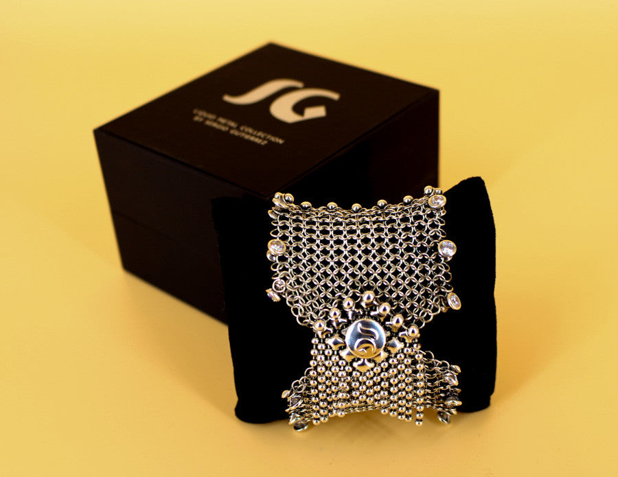 SG Liquid Metal Chainmail CMB9Z - AS (antique silver finish) Bracelet by Sergio Gutierrez
