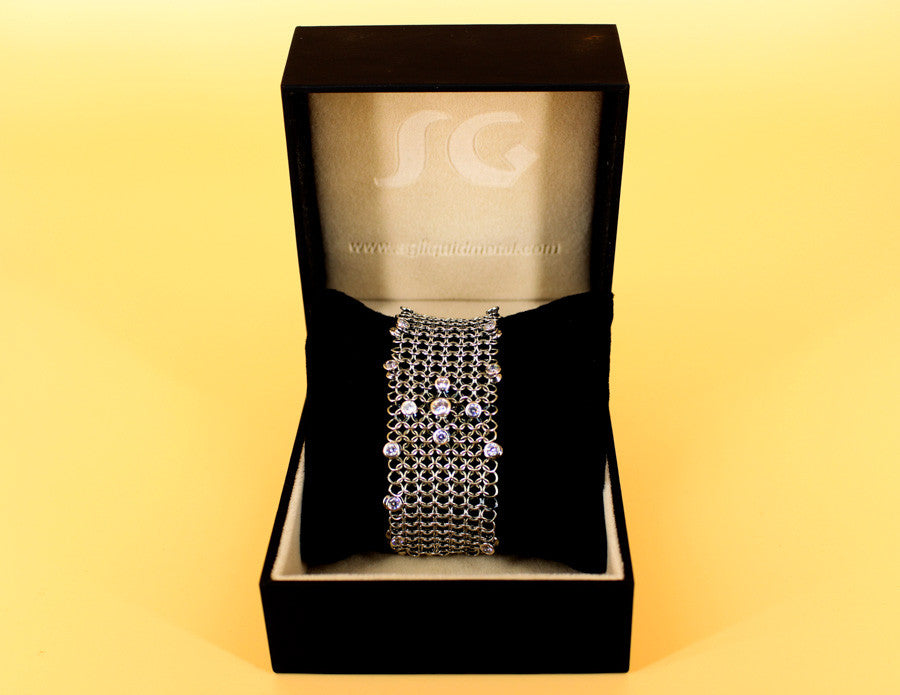 SG Liquid Metal Chainmail by Sergio Gutierrez CMB2 Z - AS (antique silver finish) Bracelet