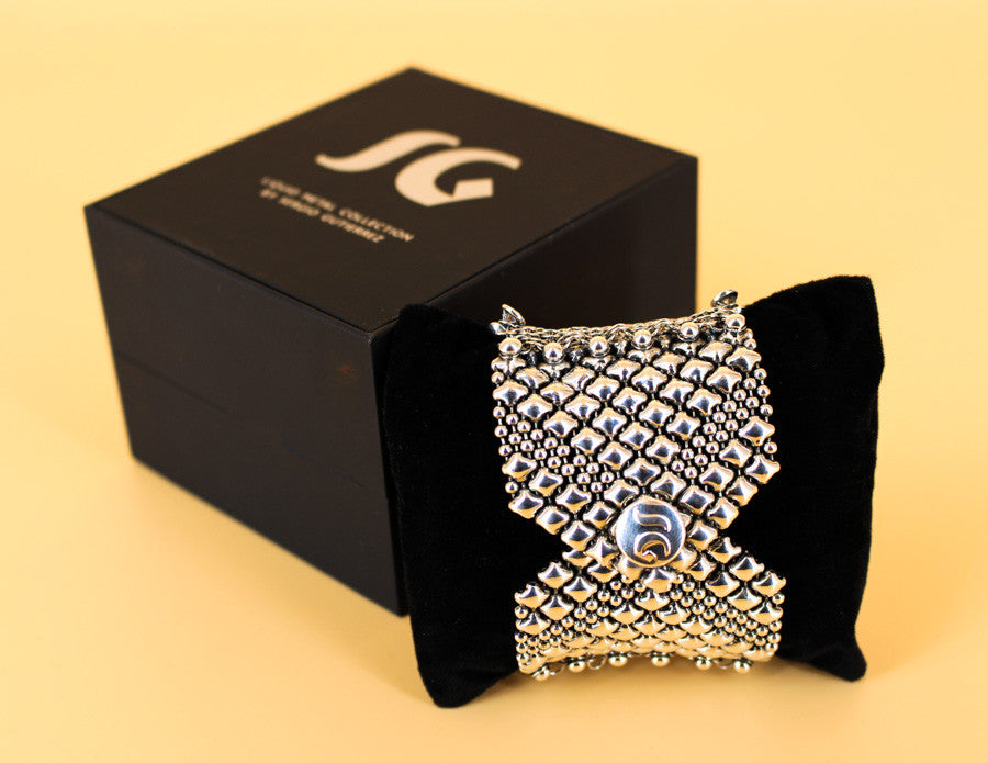 SG Liquid Metal Chainmail by Sergio Gutierrez CMB3 Z - AS (antique silver finish) Bracelet