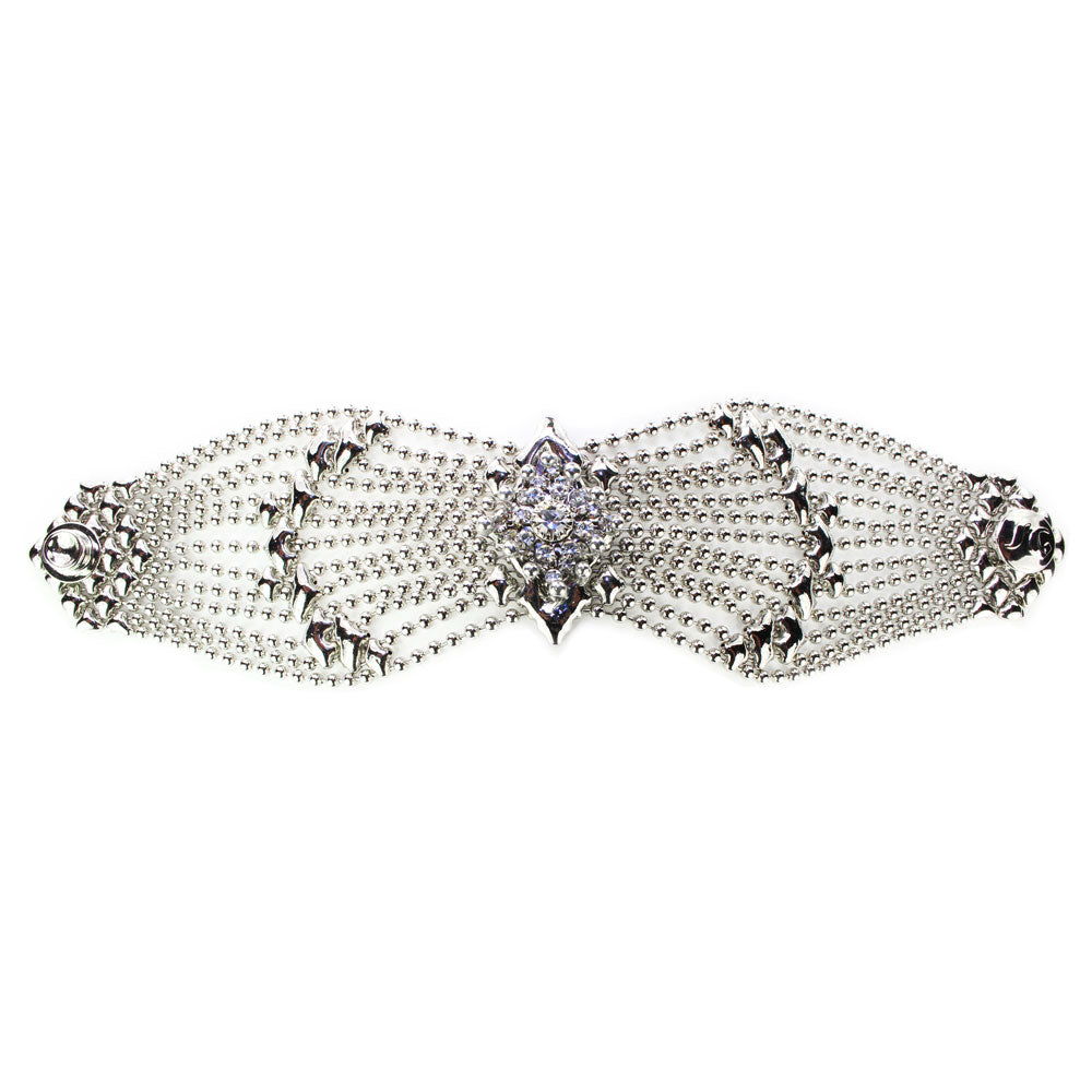 SG Liquid Metal RSB77-N Chrome Finish Bracelet with Swarovsky Crystals by Sergio Gutierrez