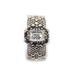SG Liquid Metal RTB12-AS Antique Silver Bracelet with Swarovsky Crystals by Sergio Gutierrez