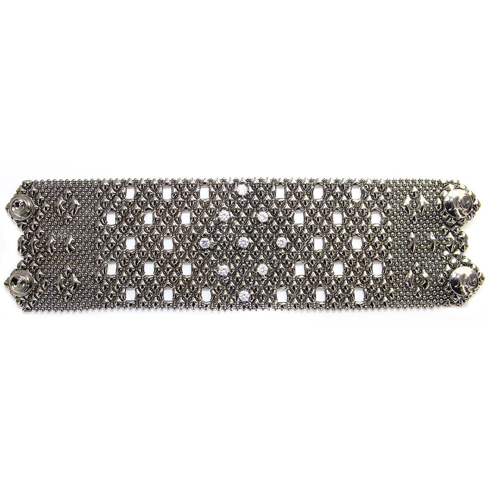 SG Liquid Metal RTB23-ZIR-BLK Black Chrome Bracelet by Sergio Gutierrez