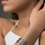 SG Liquid Metal SNE1 - AS Antique Silver Finish Earrings by Sergio Gutierrez