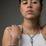 SG Liquid Metal SNNEC3-AS Snake Antique Silver Finish Necklace by Sergio Gutierrez