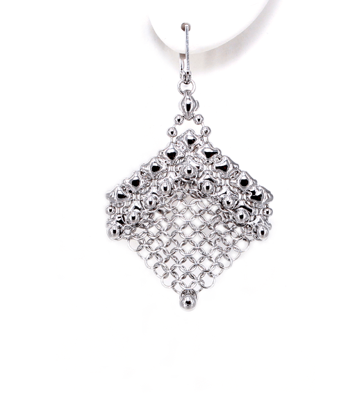 SG Liquid Metal Earring - Chainmail CME4-AS Antique Silver by Sergio Gutierrez
