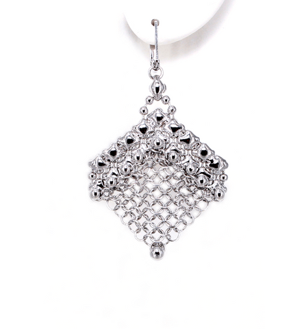 SG Liquid Metal Earring - Chainmail CME4-AS Antique Silver by Sergio Gutierrez