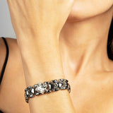 SG Liquid Metal ICB9-N Chrome Finish Bracelet with Swarovski Crystal by Sergio Gutierrez