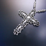 SG Liquid Metal Antique Silver Finish - Cross Necklace by Sergio Gutierrez