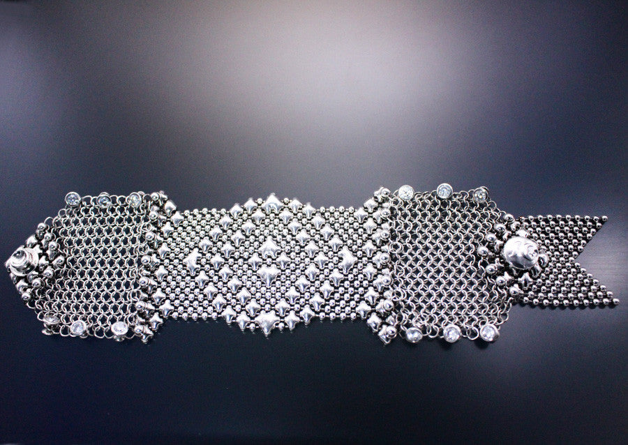 SG Liquid Metal Chainmail CMB9Z - AS (antique silver finish) Bracelet by Sergio Gutierrez
