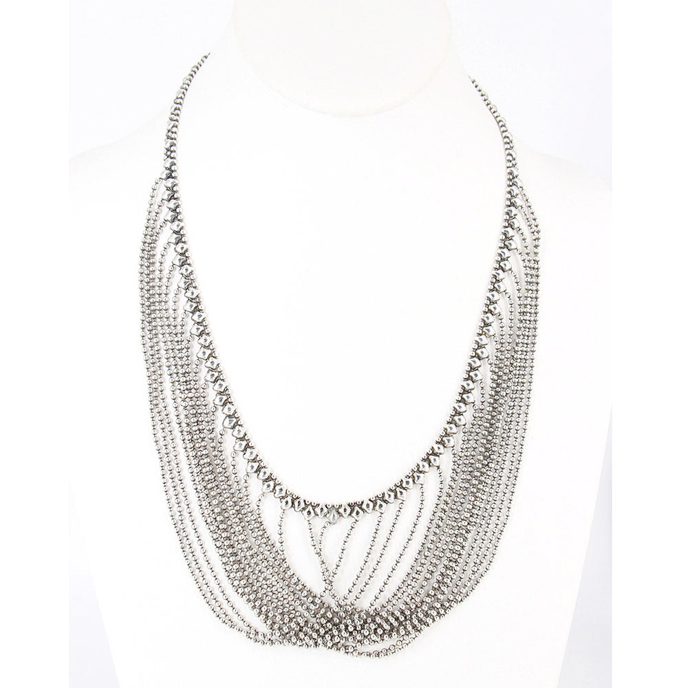 SG Liquid Metal N15-N Chrome Finish Necklace by Sergio Gutierrez