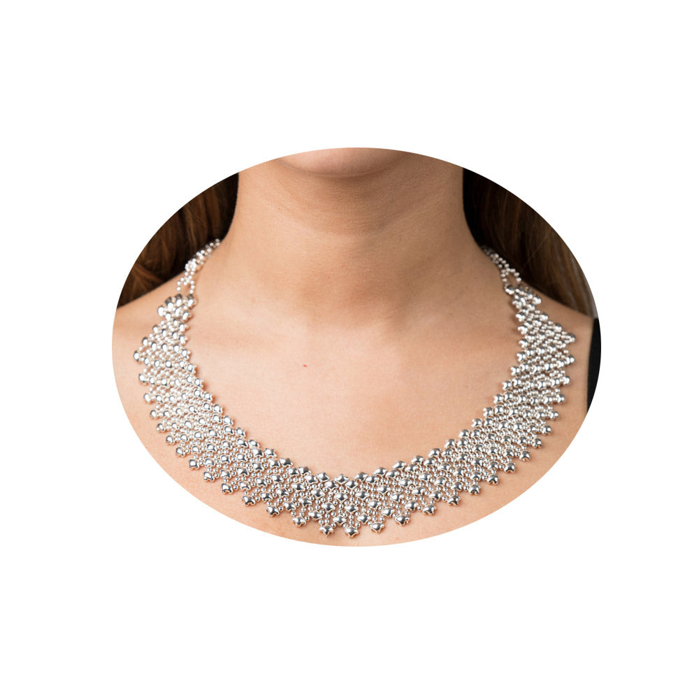 SG Liquid Metal N17-N Chrome Finish Necklace by Sergio Gutierrez