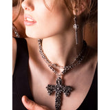 SG Liquid Metal XCR4-AS (Antique Silver Finish) Necklace with Cross by Sergio Gutierrez