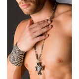 SG Liquid Metal XCR5-AS (Antique Silver Finish) Necklace with Cross by Sergio Gutierrez