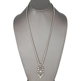 SG Liquid Metal ATN2A-AS Antique Silver Finish Microchip Necklace with Swarovski Crystal by Sergio Gutierrez