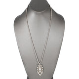 SG Liquid Metal ATN2B-AS Antique Silver Finish Necklace with Swarovski Crystals by Sergio Gutierrez
